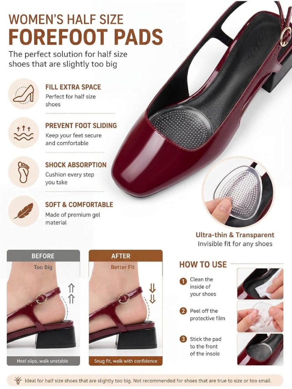 Women's Burgundy Slingback Chunky Low Heels Closed Square Toe Pumps Work Shoes - Picture 4 of 6